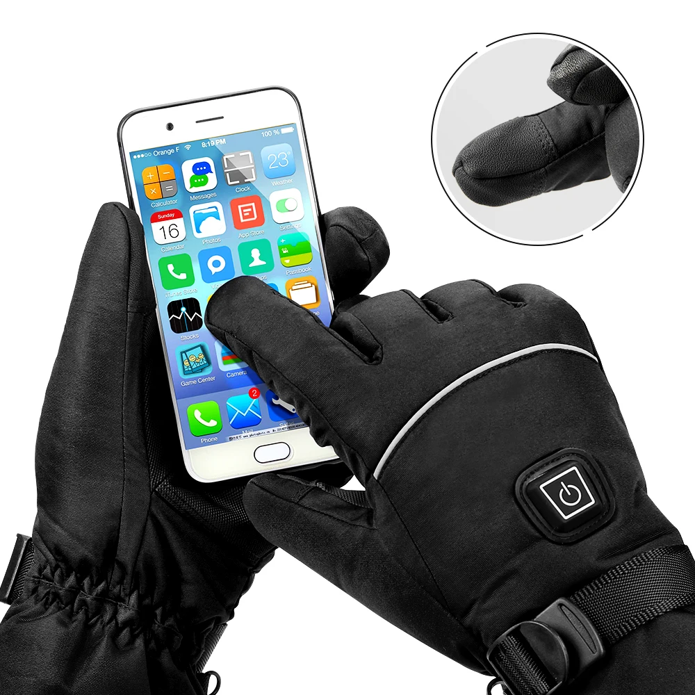 HEROBIKER Мотоциклетные Перчатки Водонепроницаемый с подогревом Guantes Сенсорный экран Батарея приведенный в действие Мотогонки Ездовые перчатки зимние