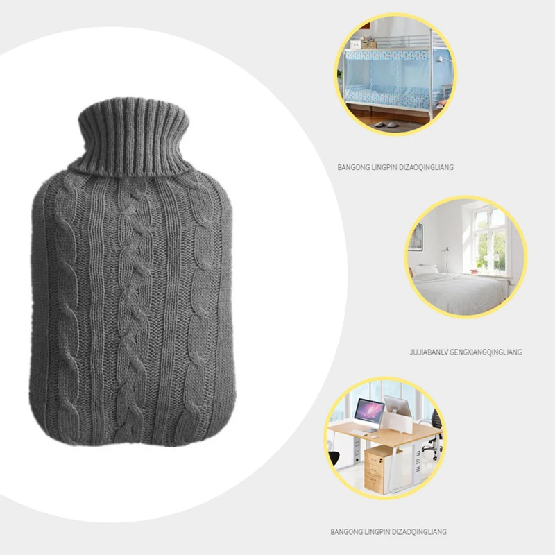 Promotion! Knitting Hot Water Bottle Cover Suitable for 2000 Ml Anti-Scald Lasting War |