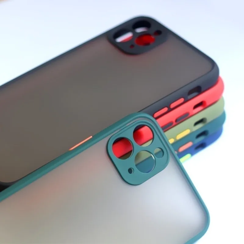 Роскошный прозрачный матовый чехол-накладка контрастного цвета для iPhone 11 Pro Max X XS