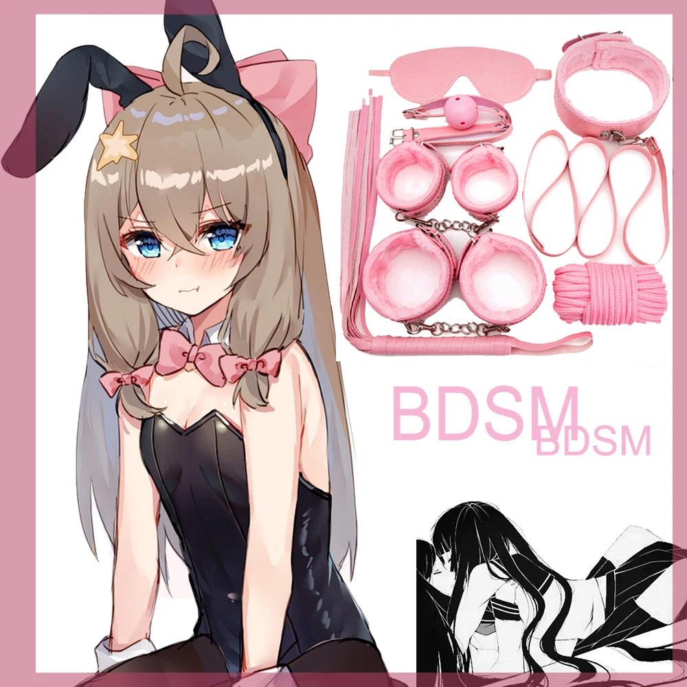 Набор БДСМ для связывания взрослые аксессуары интима наручники кнут кляп во рту