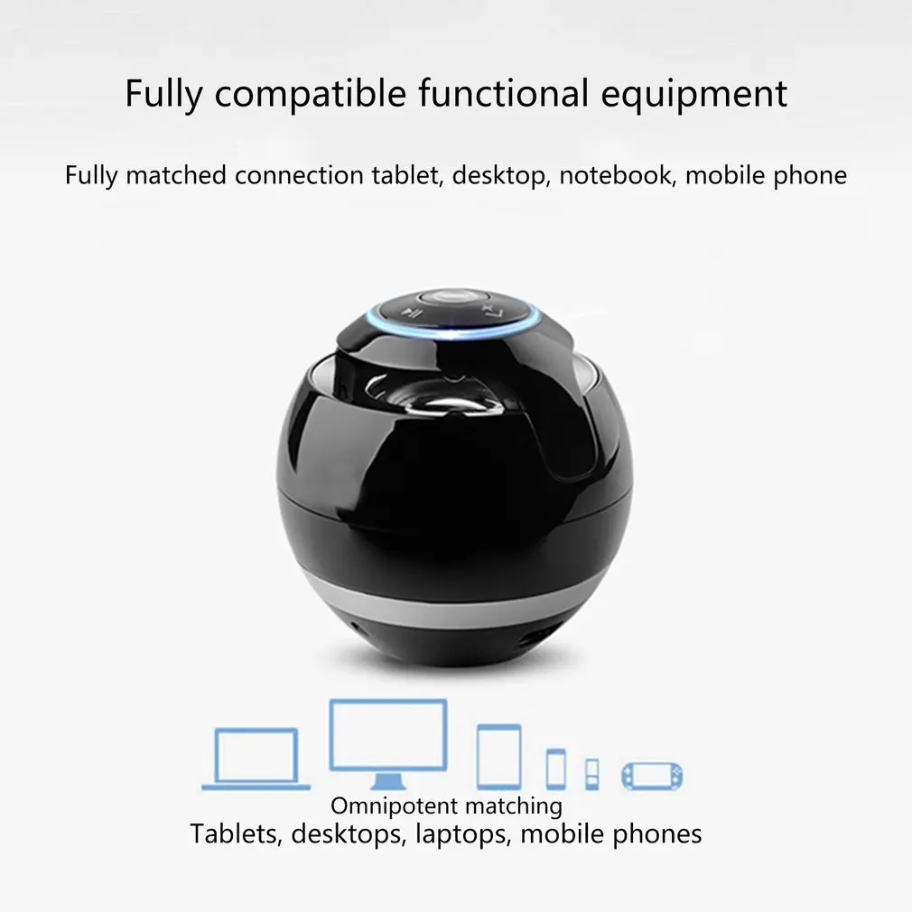 Портативный Bluetooth динамик беспроводной мяч мини Handfree TF FM радио с микрофоном MP3