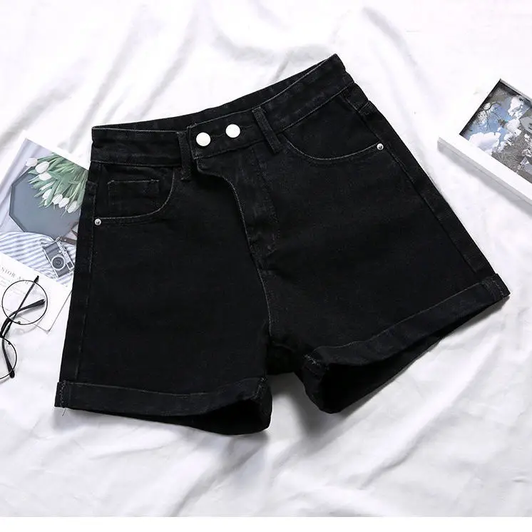 

High waist shorts female summer 2021 new versatile Korean version students wide leg casual jeans fashion female summer