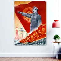great commander in chief stalin posters wall art decorative banner flag soviet union cccp ussr patriotism wallpaper tapestry