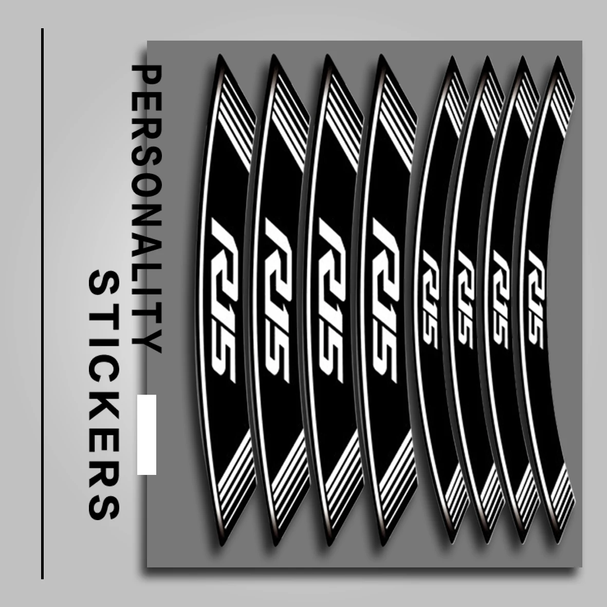 

New Motorcycle 8X Thick Edge Outer Rim Sticker Stripe Wheel Decals for YAMAHA R15 tire Rim Decorative Sticker