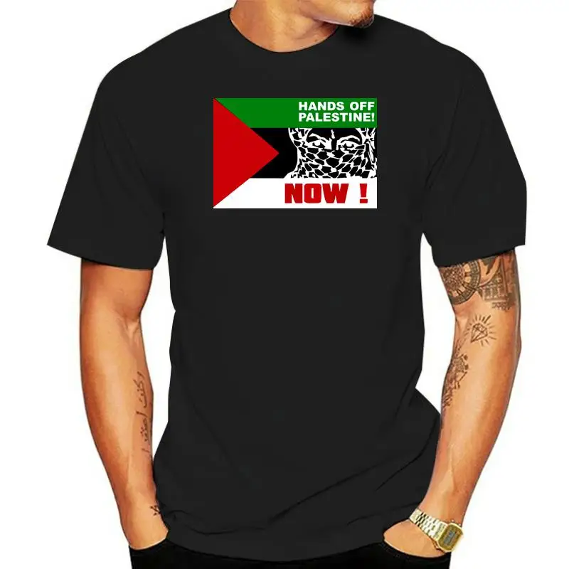 

Men's Hands off Free Palestine Gaza Starlite t shirt designer Short Sleeve Crew Neck solid color Anti-Wrinkle Casual shirt