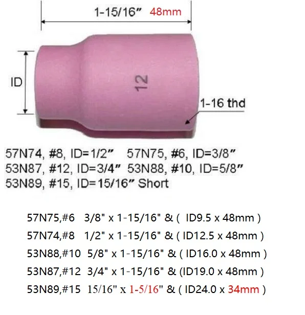 9 шт. сопло для TIG газовый изолятор объектива комплект аксессуаров 45V64 3/32 &quot