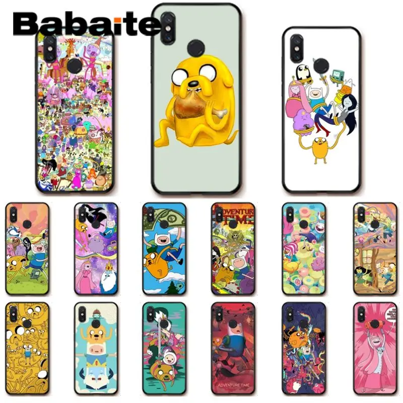 Adventure time with finn and jake Черная мягкая крышка чехол для телефона xiaomi mi8se 6 mi8lite note2 note3 mi9se