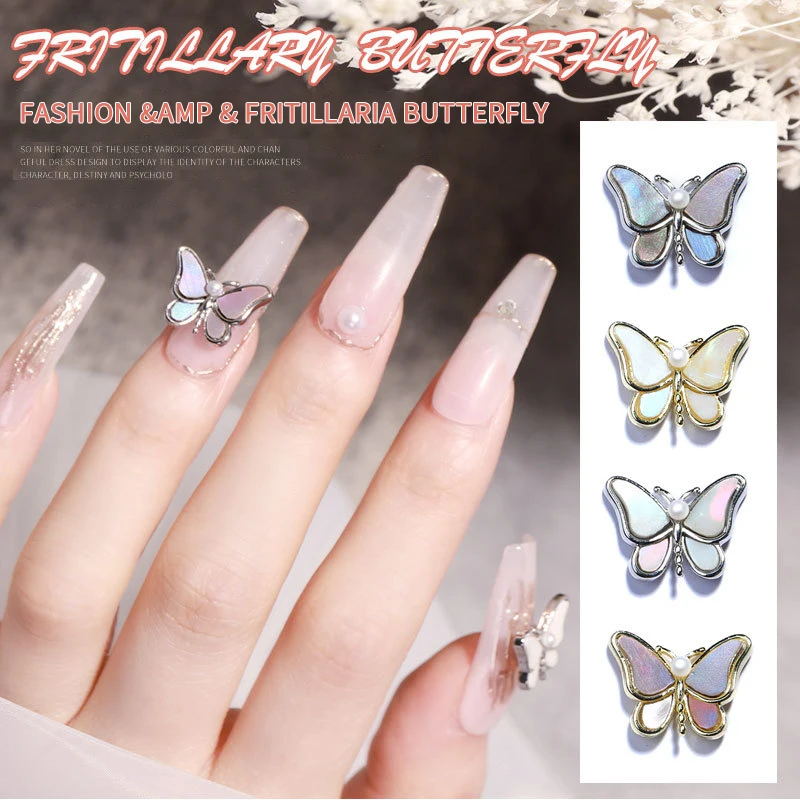 

3D Colorful Fritillary Butterfly Charm Nail Art Rhinestones Decoration Pixie Ornaments DIY Manicure Nail Accessories New