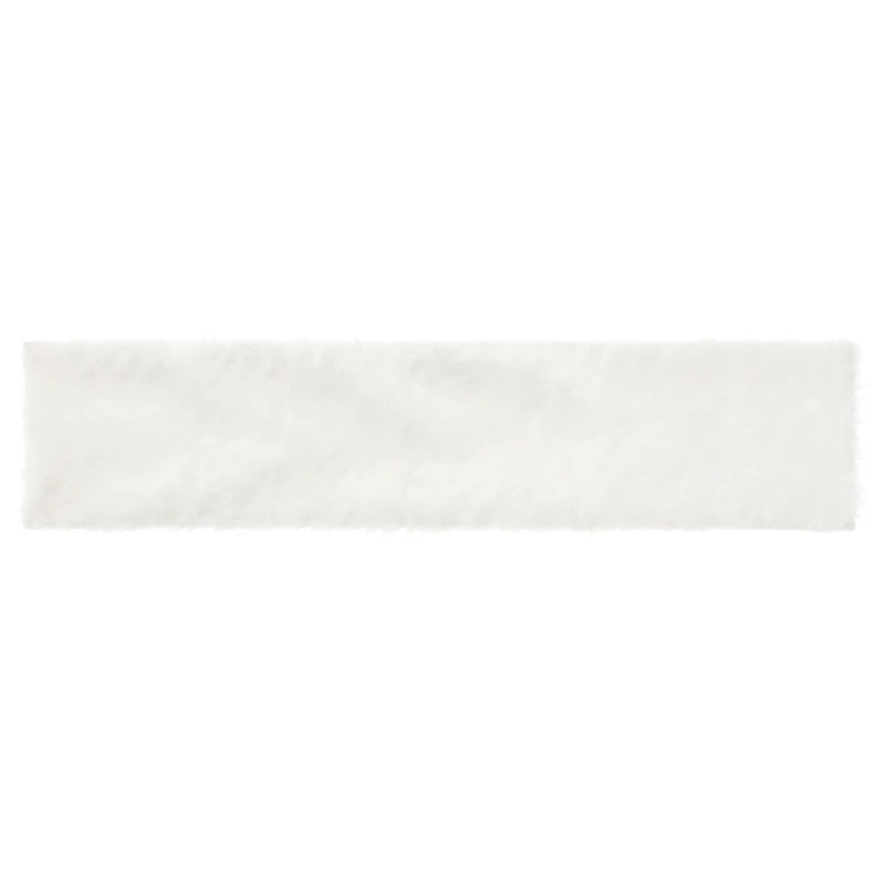

Faux Fur Table Runner 37X183cm Thick White Table Cover Christmas Presents Holiday New Year Decoration for Home