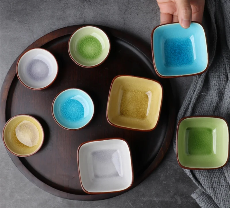 Керамическая тарелка для приправ и острых соусов маленькая масла горчицы уксус