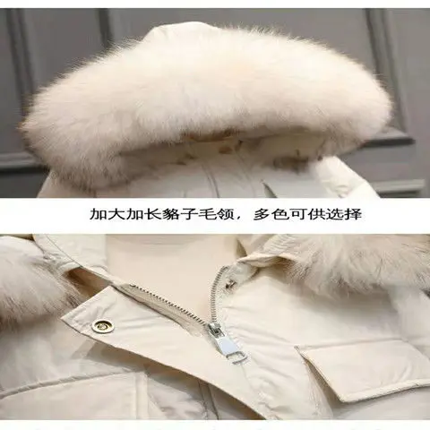 

Big Real Fur Faux Fur Collar Short Down Jacket For Women 2020 New Fashion Adjustable Waist White Duck Down Coat Hooded Warm Coat
