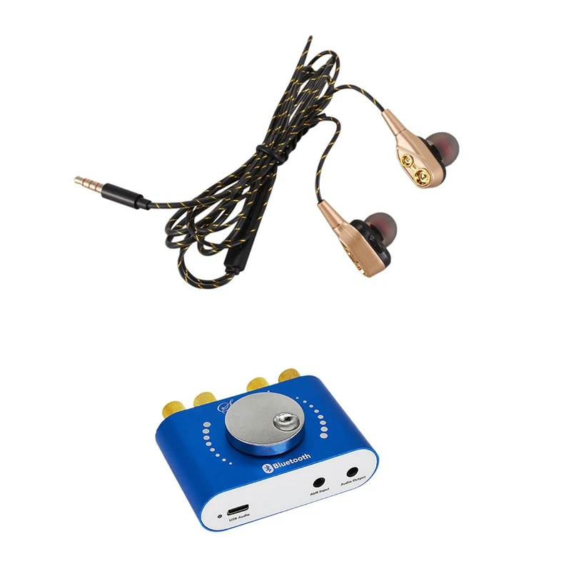 

3.5mm HiFi Wired Earphone with XY-KA15H Bluetooth 5.0 Wireless Audio Digital Power Amplifier