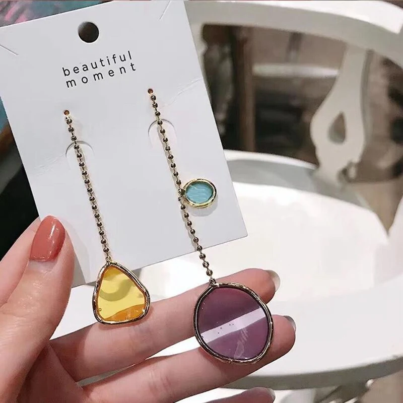 2019 Новый тренди Асимметричные прозрачные красочные геометрические Висячие