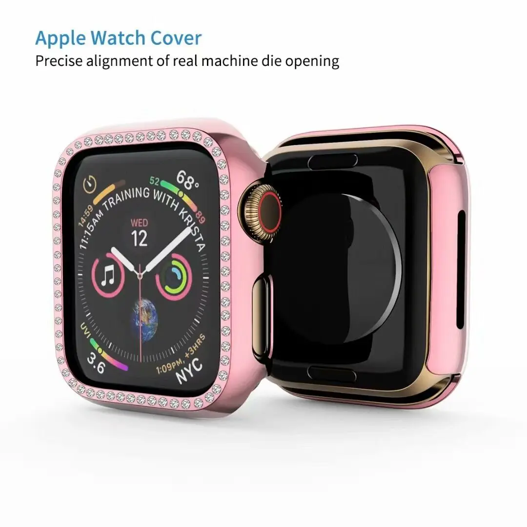 Металлический Алмазный защитный чехол для apple watch, защитный экран серии 4, 3, 2, 1, чехол 38 мм, 42 мм, 40 мм, 44 мм, iwatch, чехол для женщин
