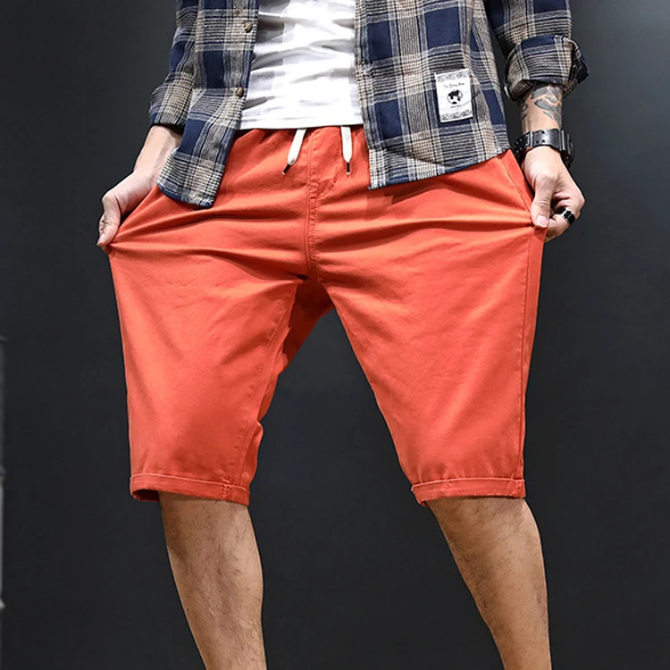 

Large size shorts men summer loose casual Short pants multi-color thin trend Knee Length pockets sweathshorts solid color