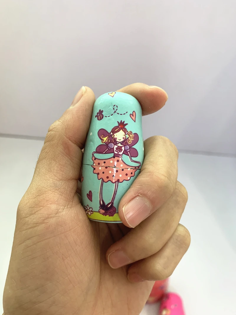 

Flower Fairy Russian Matryoshka Doll 5 Layer Wishing Wooden Handicraft Articulated Cartoon Craft Decor Birthday Gift Artwork