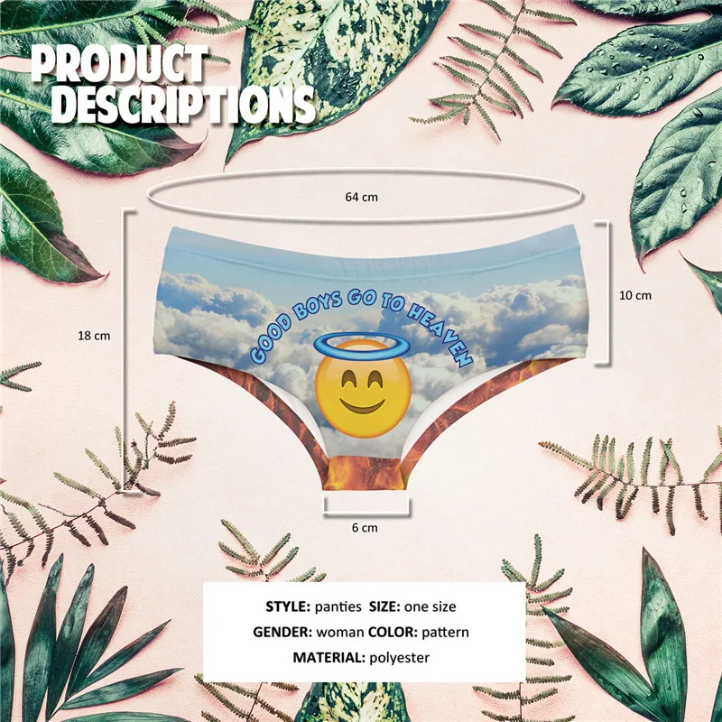 DeanFire супер мягкие 3D трусики сексуальное нижнее белье небеса и адского принта Kawaii