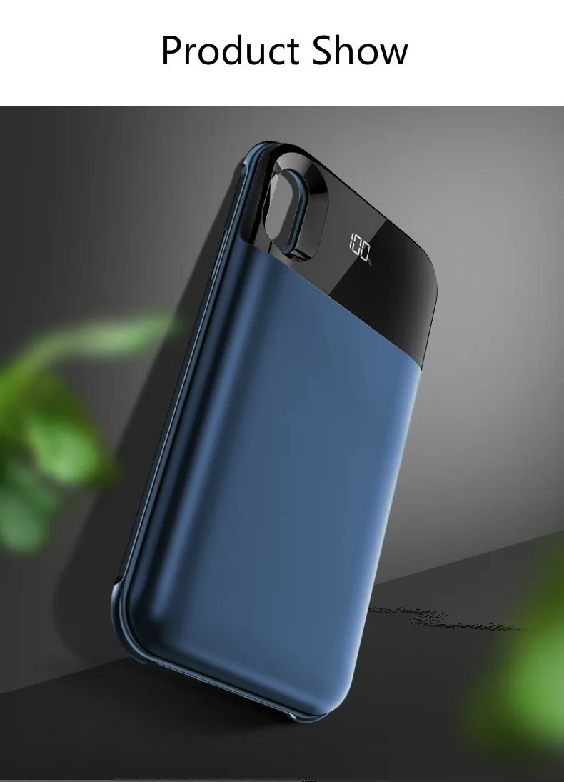 Беспроводной Чехол для зарядного устройства для iphone XS MAX XR X XS 5500 мАч, внешний аккумулятор, зарядка с цифровым дисплеем, чехол для зарядного устройства s