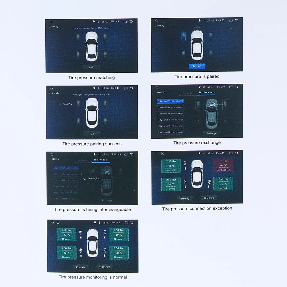 USB система контроля давления в шинах автомобиля TPMS для Android навигации 4 внешних датчика звуко-световая сигнализация измерения давления