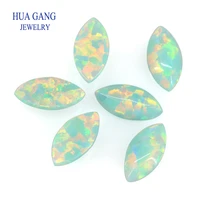 op03 opal loose stones marquise shape cabochon flat back created opal beads semi precious stones for jewelry making