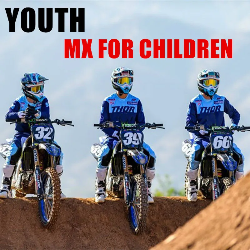 2020 детский синий Молодежный набор снаряжения для мотокросса Dirt Bike MX Джерси и