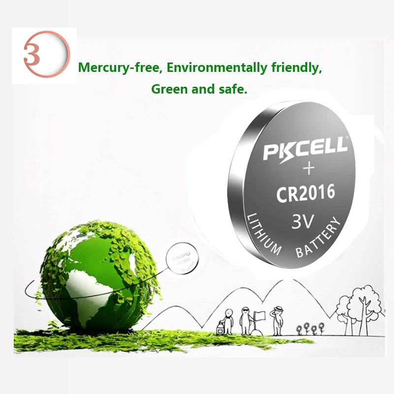 5 шт. PKCELL CR2016 3V литиевая Батарея CR 2016 DL2016 LM2016 KCR2016 ECR2016 ХВГФ для мобильного
