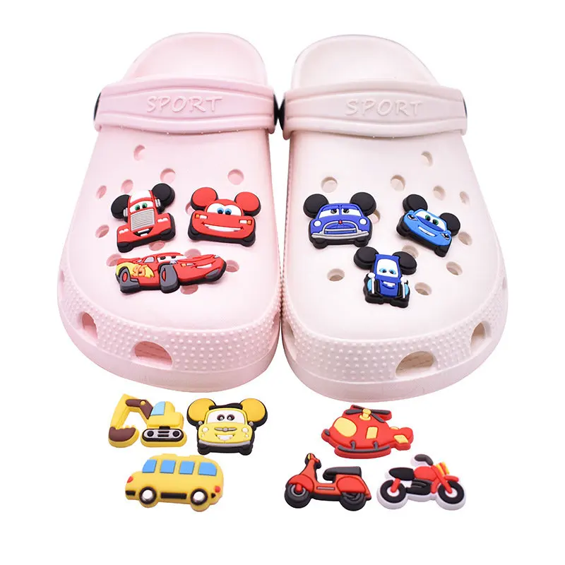 

1 шт. Мультяшные автомобильные Подвески Croc из ПВХ, подвески для обуви, пряжки для обуви, аксессуары, подходят для браслетов, Croc JIBZ, подарки на ...
