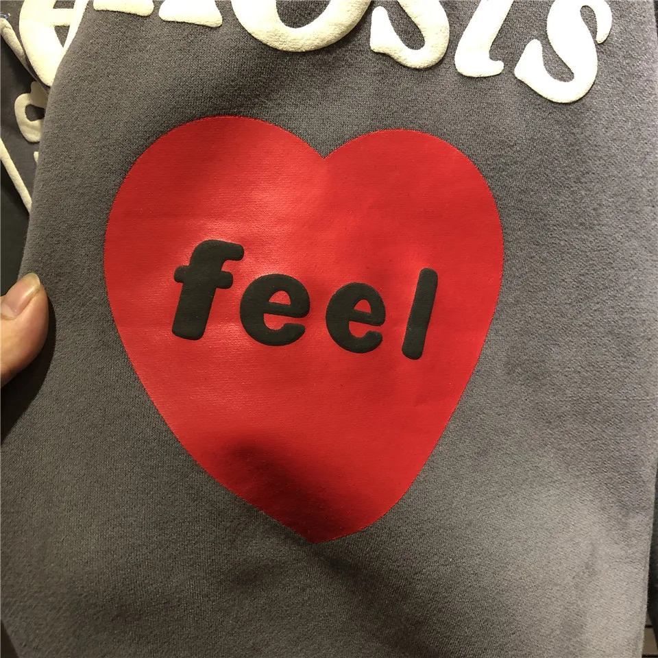 

2021 Jesus Lucky me Hoodies MEN Women I see Ghosts Hoodies Feel Sleeve red Logo Kanye West Pullovers Kids SEE Ghosts Sweatshirts