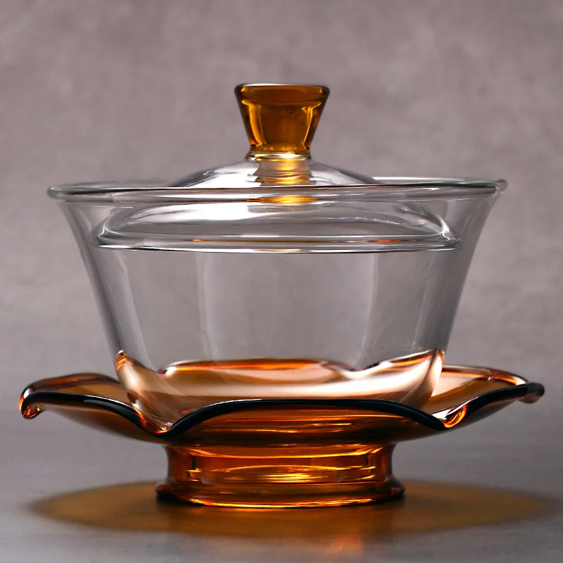 Большой стеклянный прозрачный чайный сервиз Gaiwan из Китая чайная чаша санкai