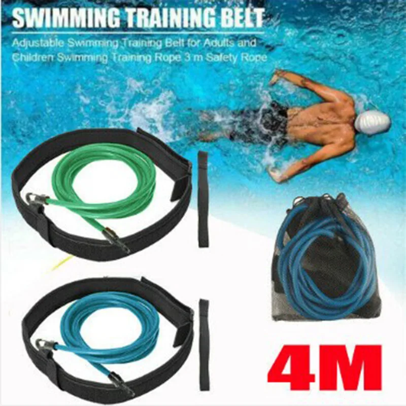 

Adjustable Swim Training Resistance Belt Adult Kids Swimming Bungee Strength Exerciser Safety Elastic Rope Swimming Exerciser