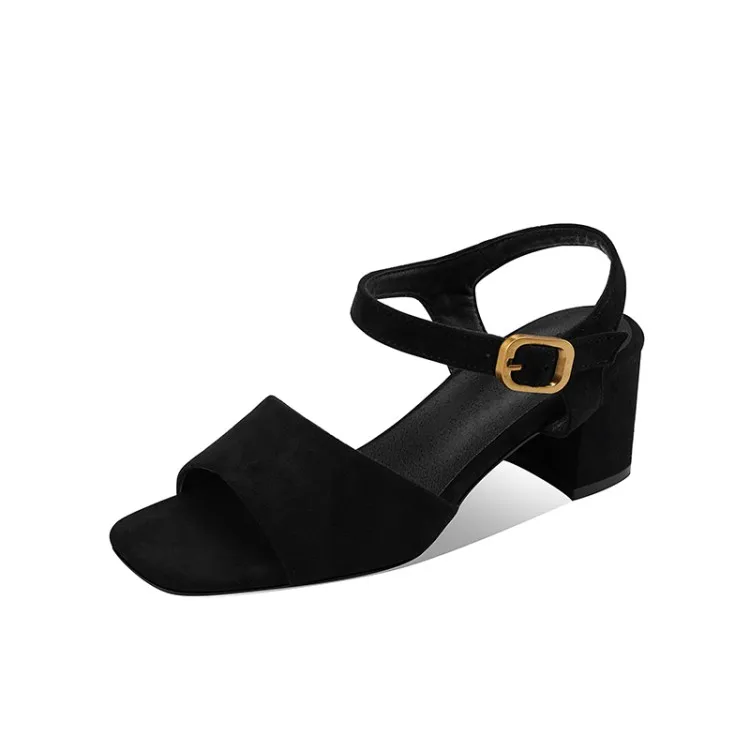 

Сандалии женские замшевые, босоножки на высоком каблуке, большой размер, летняя обувь