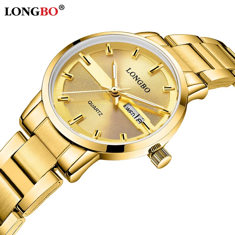 

Fashion Brand LONGBO Watch New Arrival Leisure Sports Series Full Steel Auto Calendar Wristwatches Top Quality Men Watches 80555