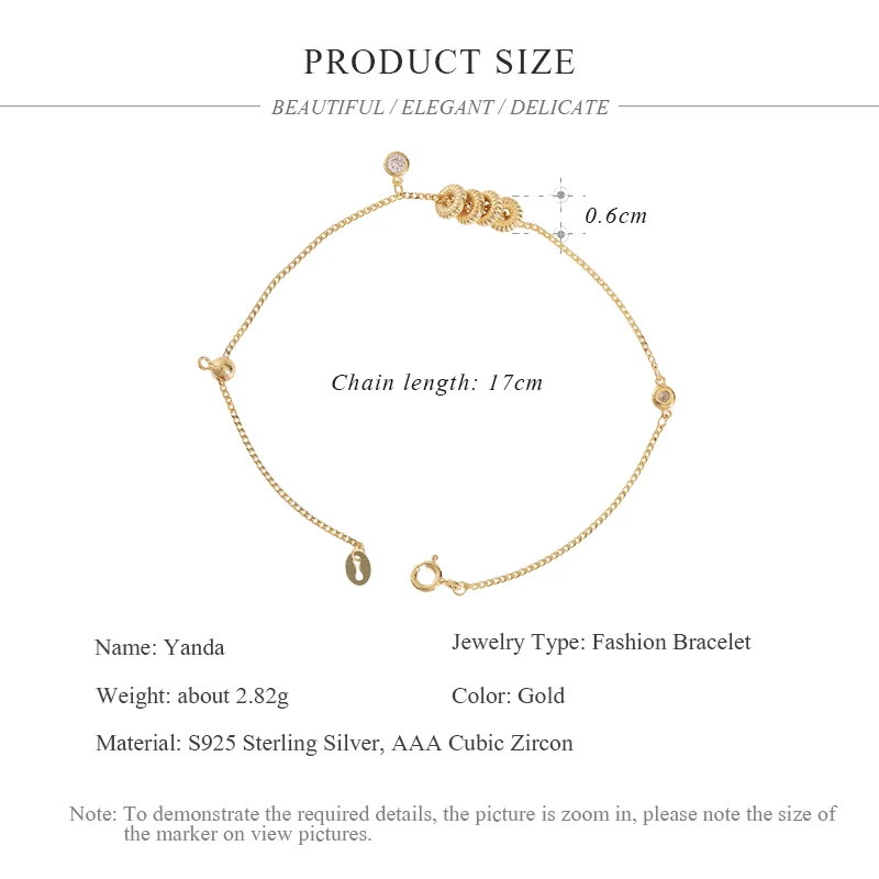 Модный браслет из стерлингового серебра 925 пробы с блестящим золотым кубическим