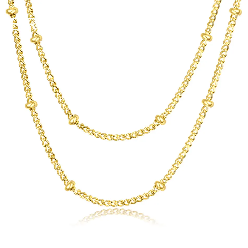 Bravekiss модное многослойное ожерелье из нержавеющей стали с маленькими шариками