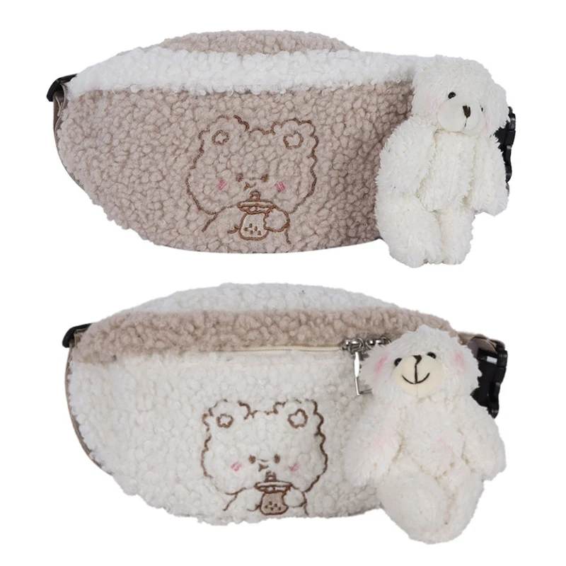 

Женская мультяшная плюшевая сумка через плечо, поясная сумка в стиле пэчворк, забавная сумка, кошелек