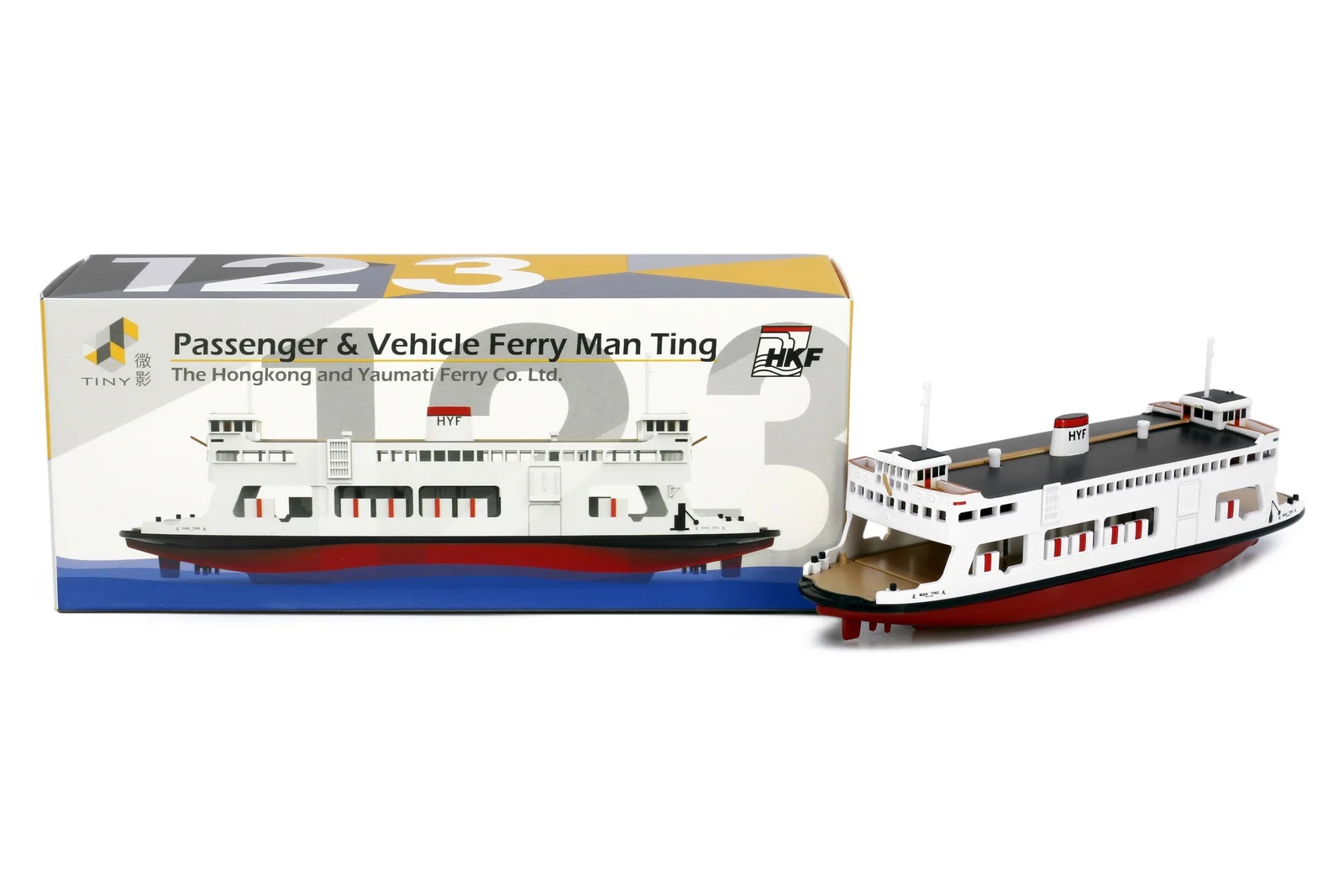 

HeyToys Tiny 1/400 123 Passenger & Vehicle Ferry Man Ting DieCast Model Ship Collection Limited