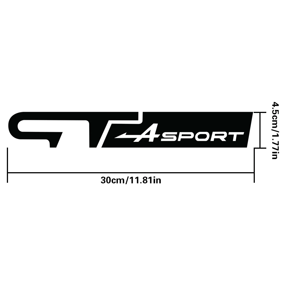 30 см GT Спортивная буква логотип наклейка для Renault Koleos Logan Fluence Duster Megane Scenic Clio Laguna