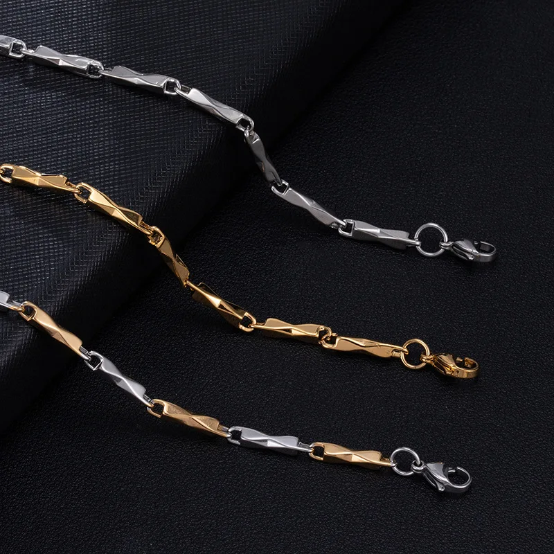 Ожерелье Палочка из нержавеющей стали для мужчин и женщин стильная бижутерия