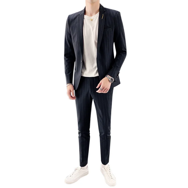 

Suit men fall new men suit handsome fashion small two-piece suit trousers cultivate morality