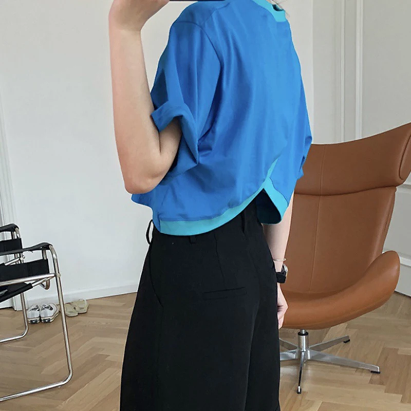 Женский топ с круглым вырезом GALCAUR белая Повседневная футболка коротким рукавом