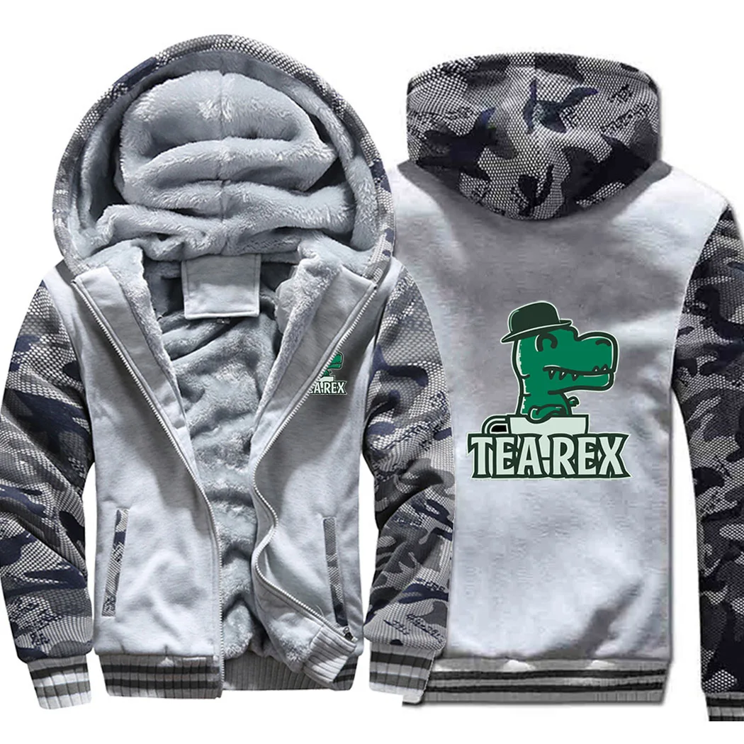 

Kawaii Anime Dinosaur Tea Rex Loose Raglan Thick Hoodies Winter Warm Printed Sweatshirts Coat Men Fitted Street Casual Jackets