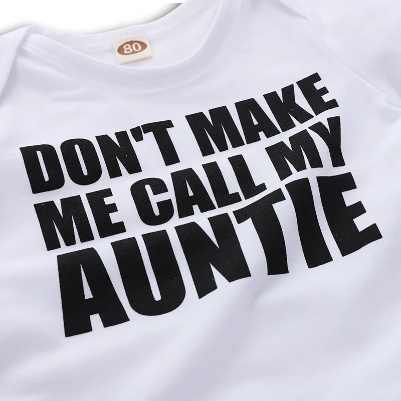 Летний Боди для новорожденных с надписью Don't Make Me Call My Auntie боди короткими