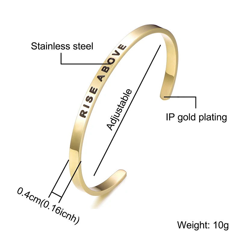 Браслет на запястье женский из нержавеющей стали Серебристый Регулируемый