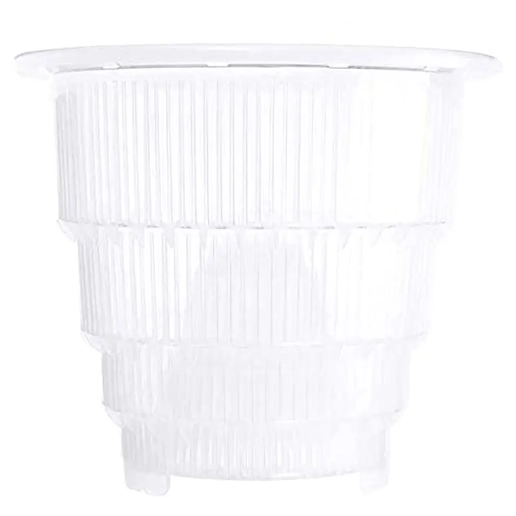 

Clear Flower Pot Orchid Pot With Breathable Hole Slotted Plastic Planter Container For Garden Desktop Decor