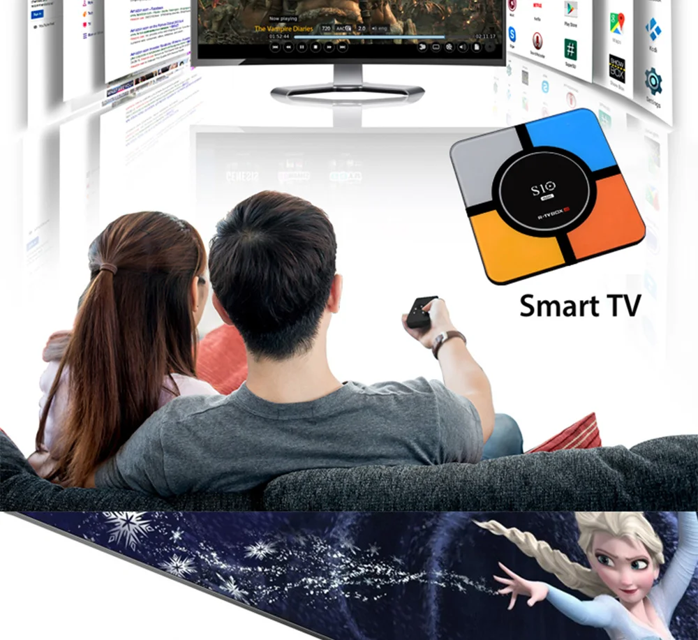 Android 9,0 tv Box S10 мини Смарт ТВ-бокс на Rockchip RK3328 Четырехъядерный 4 ГБ DDR3 32 ГБ/64 Гб 4K H.265 2,4 ГГц wifi USB 3,0 медиаплеер