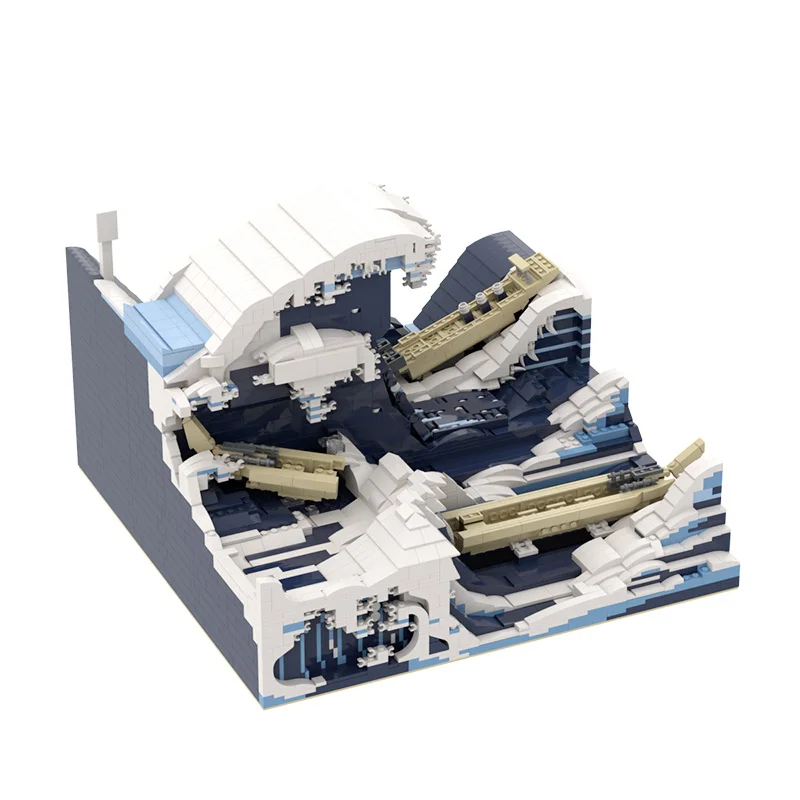 

BZB MOC Famous Japanese Painting Building Block Model Katsuka Hokusai Okanagawa Wave Building Block Children Birthday Gift Toys