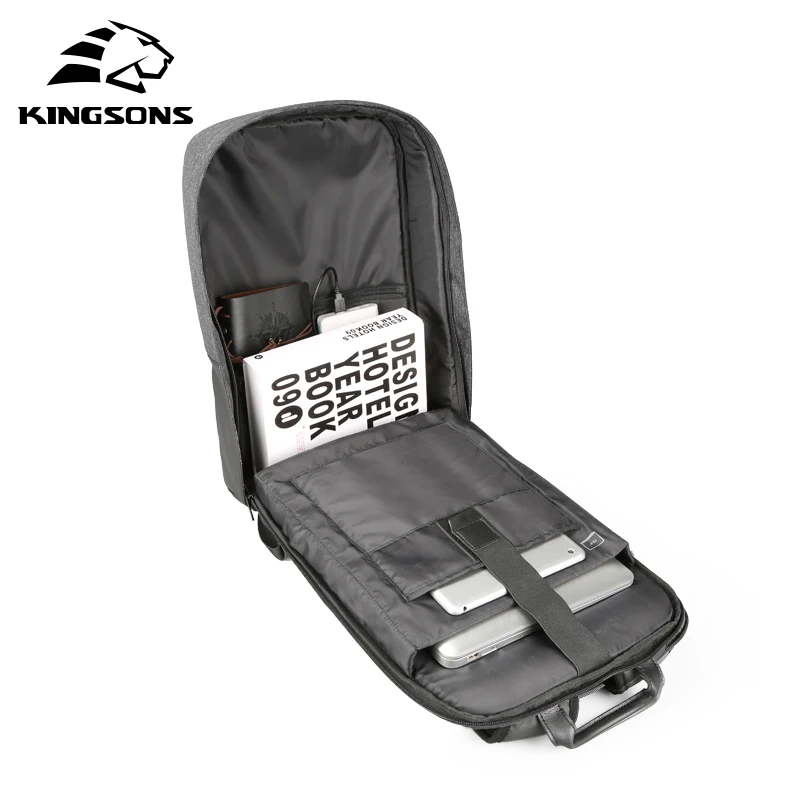 Kingsons 15-дюймовый рюкзак для ноутбука зарядка через usb Анти-кражи рюкзаки Для мужчин путешествия рюкзак Водонепроницаемый школьная сумка Mochila
