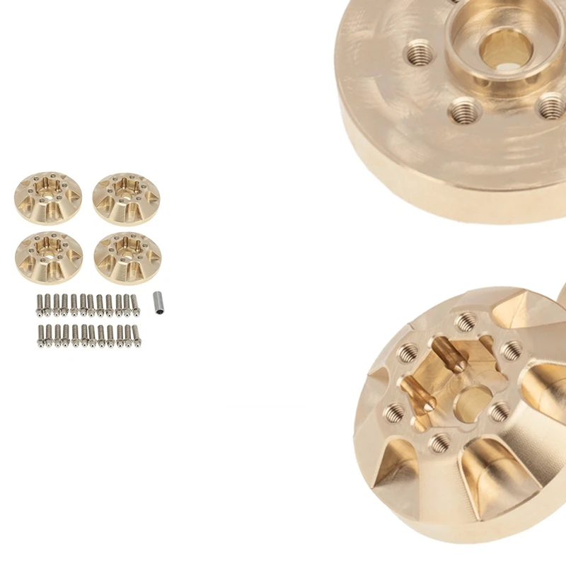 

4PCS Brass 12mm Weighted Wheel Hex Hub Weights for 1/10 RC Crawler 1.9 2.2 Wheel Rim Axial SCX10 Traxxas TRX4 D90