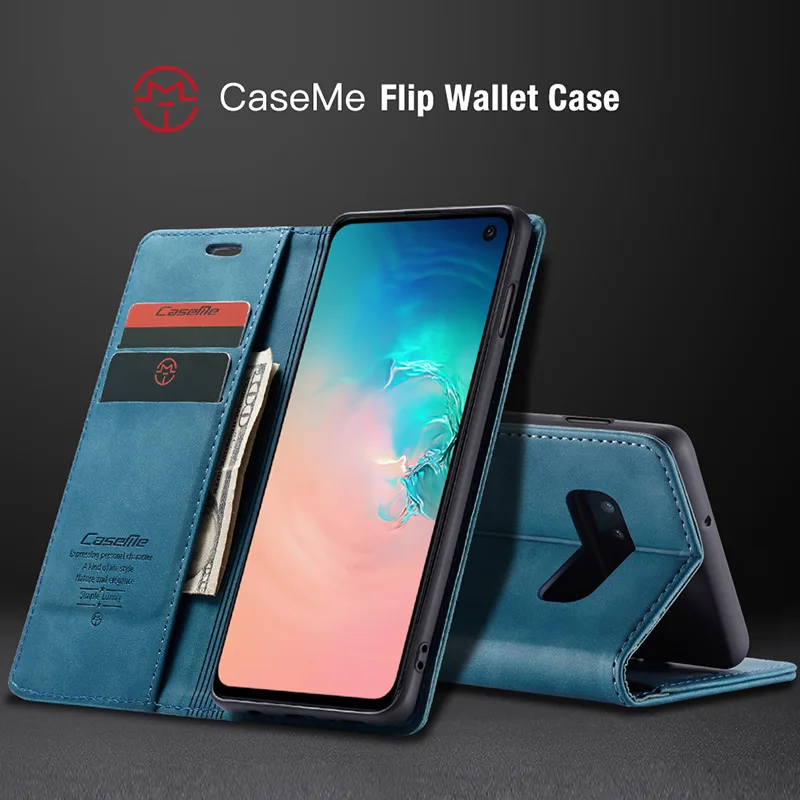 Роскошный Магнитный кожаный чехол для телефона, сумки для samsung S8 S9 S10 Note10 Plus 5G, винтажный флип-чехол для телефона Galaxy A30 A40 A50 A70