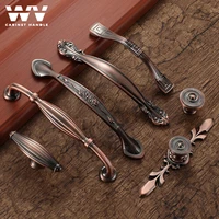 wv classic handle red bronze kitchen door cupboard european wardrobe furniture drawer pulls zinc alloy cabinet knobs hardware